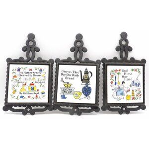 Cast Iron Ceramic Trivets (Set of 3) Made in Japan Lego Brand
